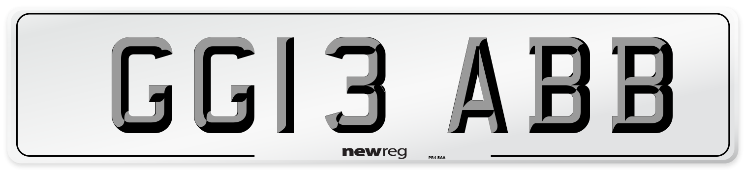 GG13 ABB Number Plate from New Reg